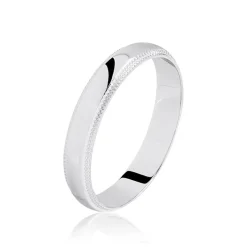 Histoire d'Or Alliance Ilian Demi Jonc Bombe Or Blanc* Bijoux Personnalisés|Bagues