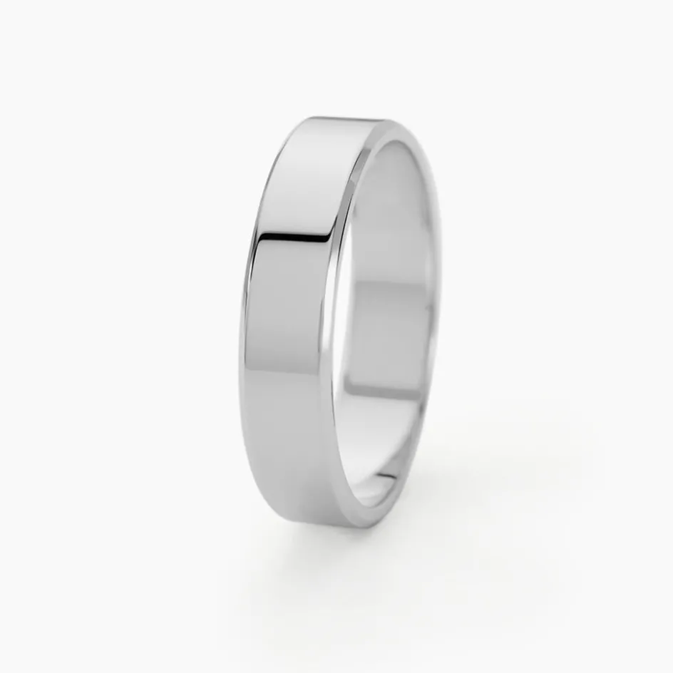 Histoire d'Or Alliance Inayah Ruban Plat Argent Blanc* Bijoux Personnalisés|Bagues