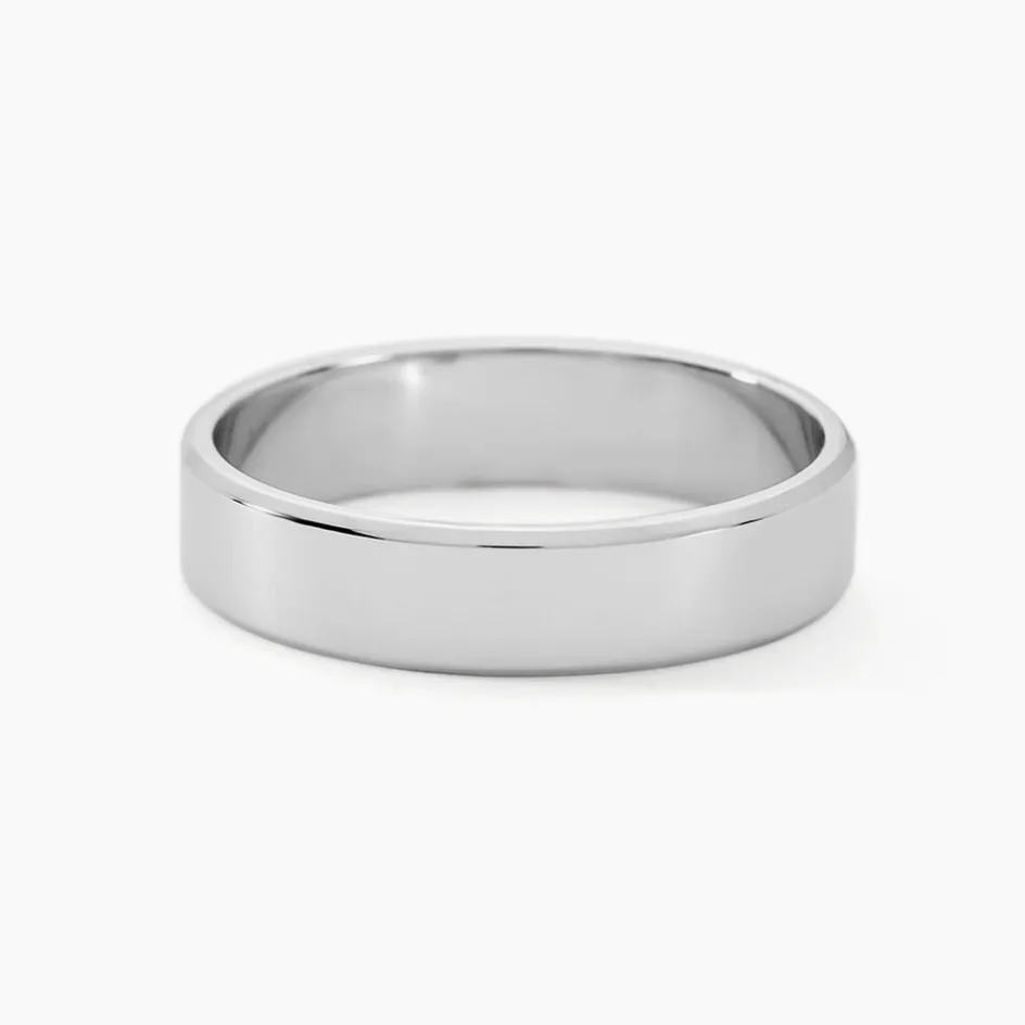 Histoire d'Or Alliance Inayah Ruban Plat Argent Blanc* Bijoux Personnalisés|Bagues