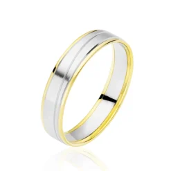 Histoire d'Or Alliance Juditha Ruban Plat Or Bicolore* Bijoux Personnalisés|Bagues