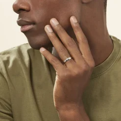 Histoire d'Or Alliance Julie Ruban Classique Platine Blanc