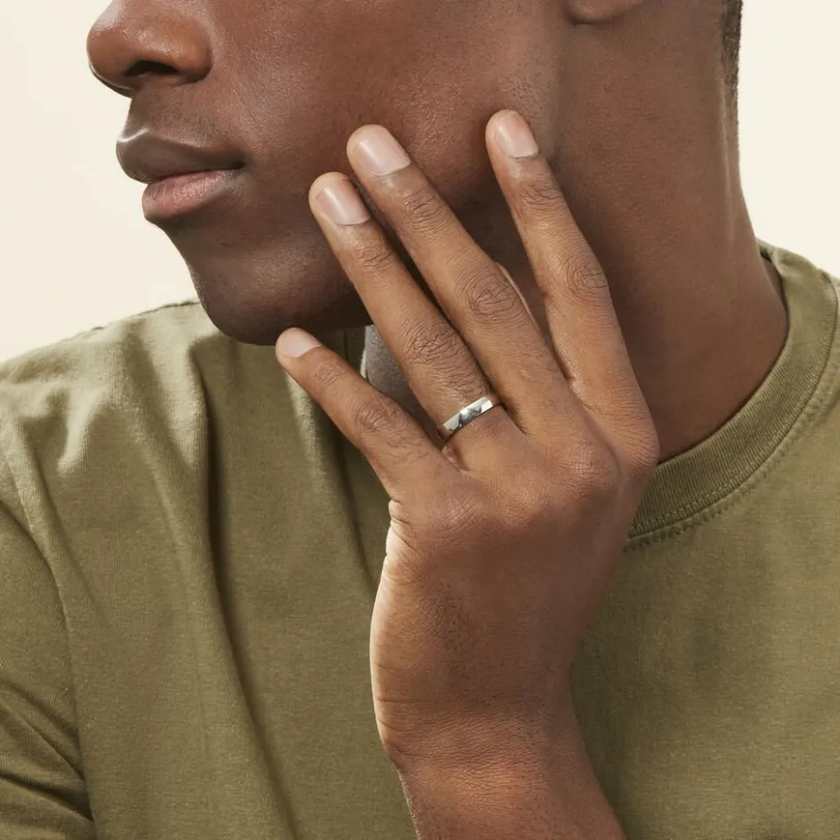 Histoire d'Or Alliance Julie Ruban Classique Platine Blanc