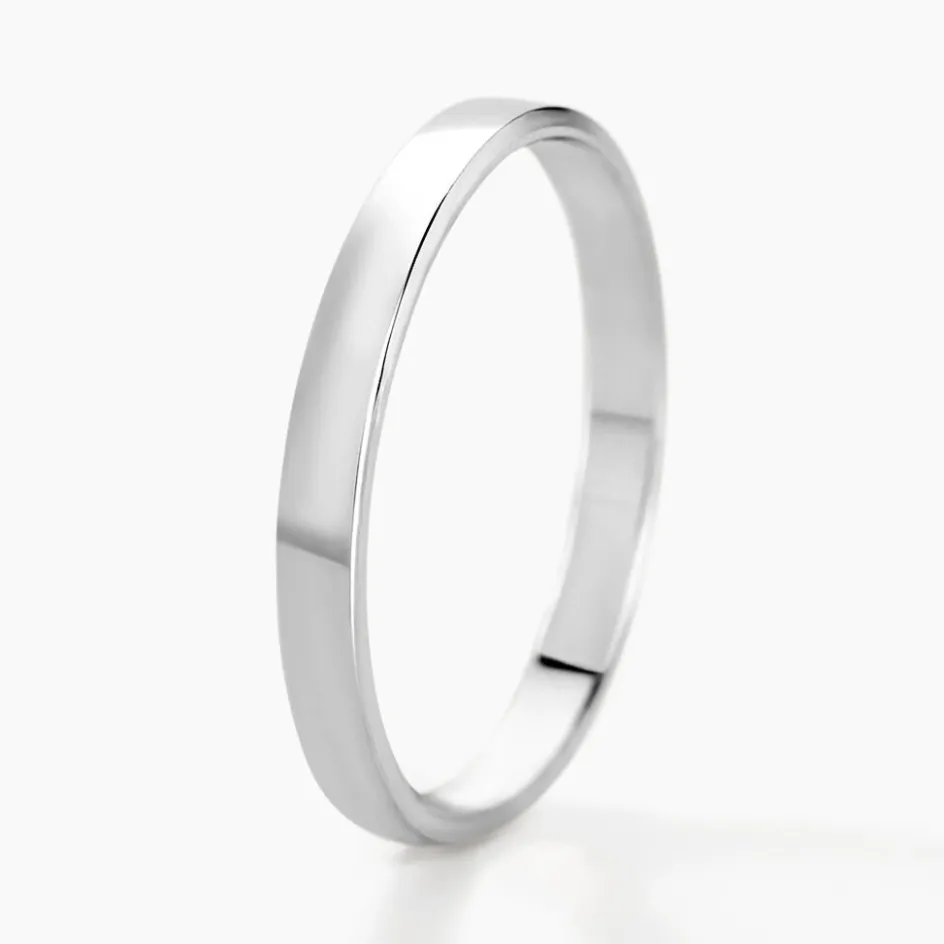 Histoire d'Or Alliance Julie Ruban Classique Or Blanc* Bijoux Personnalisés|Bagues