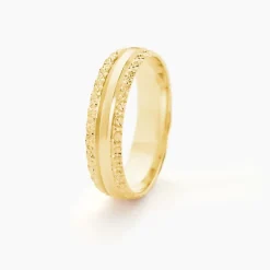 Best Histoire d'Or Alliance June 2 Rangs Diamantee Ruban Plat or jaune