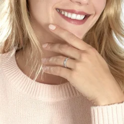 Online Histoire d'Or Alliance June 2 Rangs Diamantee Ruban Plat or blanc