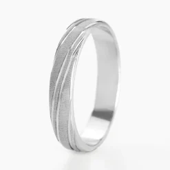 Histoire d'Or Alliance Ketly Ruban Plat Argent Blanc