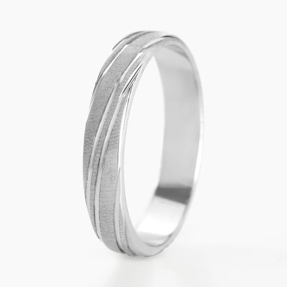 Histoire d'Or Alliance Ketly Ruban Plat Argent Blanc