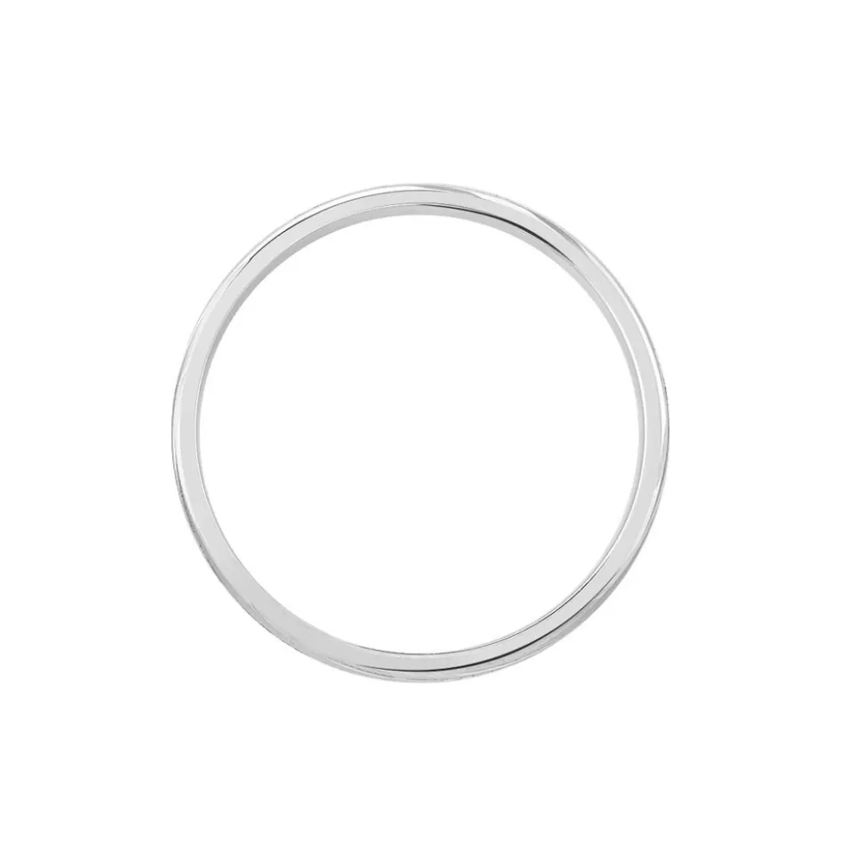 Histoire d'Or Alliance Ketly Ruban Plat Argent Blanc