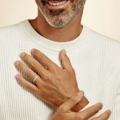 Histoire d'Or Alliance Ketly Ruban Plat Argent Blanc