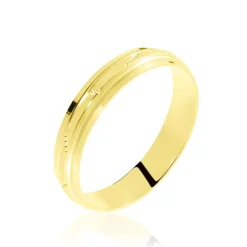 Histoire d'Or Alliance Laurette Ruban Plat Or Jaune* Bijoux Personnalisés|Bagues