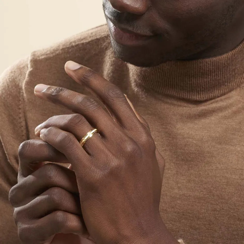 Histoire d'Or Alliance Laurette Ruban Plat Or Jaune* Bijoux Personnalisés|Bagues