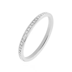 Histoire d'Or Alliance Laurie Demi-tour Or Blanc Diamant* Bagues|Alliances