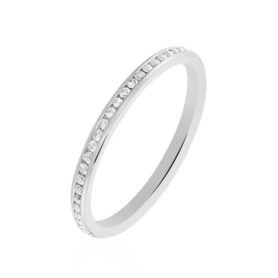 Histoire d'Or Alliance Laurie Demi-tour Or Blanc Diamant* Bagues|Alliances