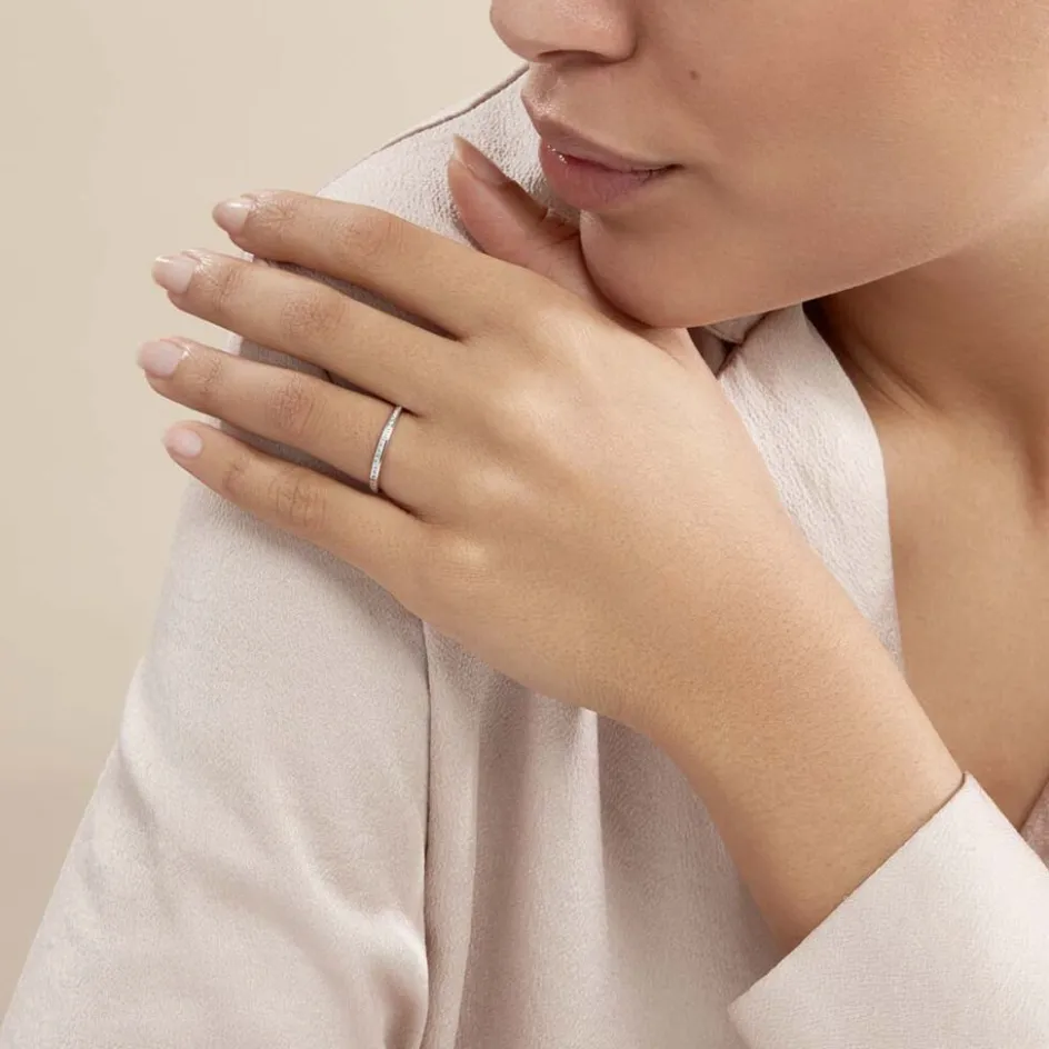 Histoire d'Or Alliance Laurie Demi-tour Or Blanc Diamant* Bagues|Alliances