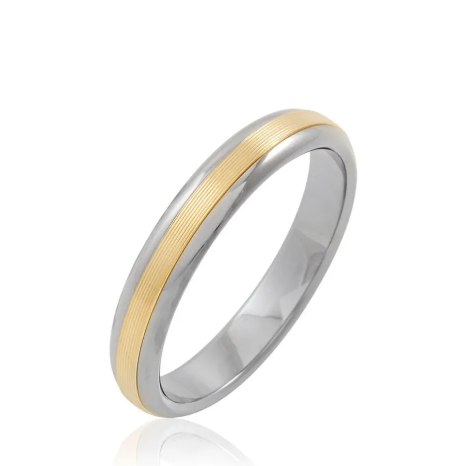 Histoire d'Or Alliance Len Ruban Plat Or Bicolore* Bijoux Personnalisés|Bagues