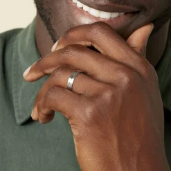 Histoire d'Or Alliance Liseret Central Ruban Plat Palladium Blanc* Bijoux Personnalisés|Bagues