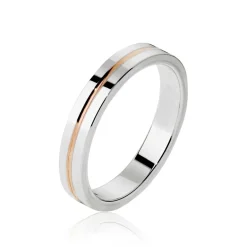 Outlet Histoire d'Or Alliance Liseret Ruban Plat Or Bicolore