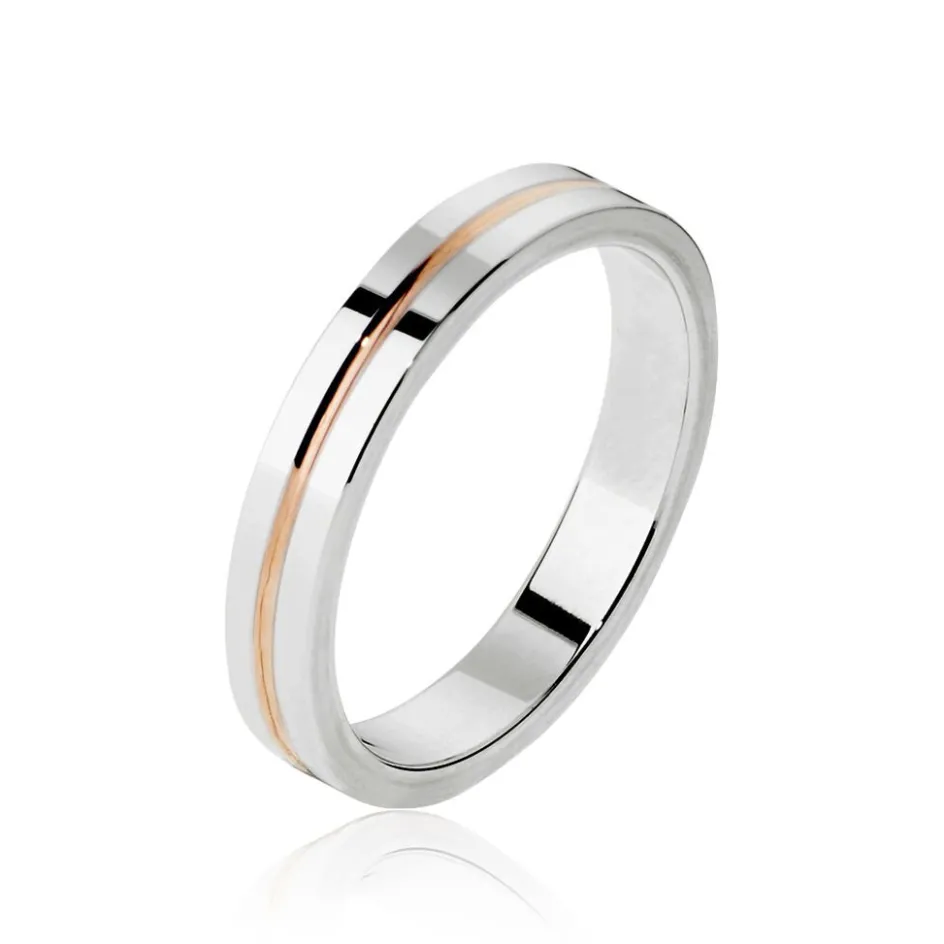 Outlet Histoire d'Or Alliance Liseret Ruban Plat Or Bicolore