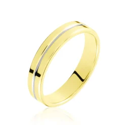Histoire d'Or Alliance Liseret Ruban Plat Or Bicolore
