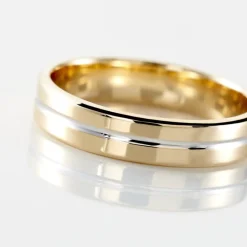 Histoire d'Or Alliance Liseret Ruban Plat Or Bicolore