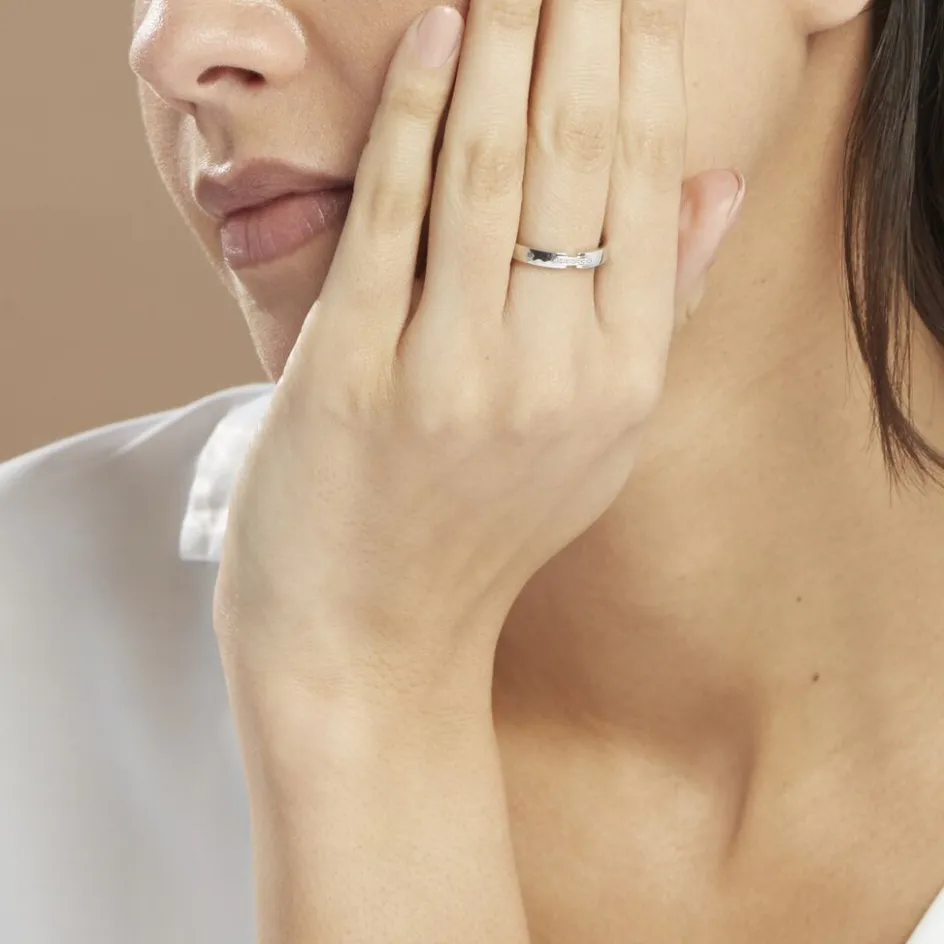 Sale Histoire d'Or Alliance Magali Ruban Plat Or Blanc