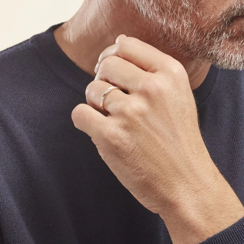 Histoire d'Or Alliance Manig Ruban Plat Or Bicolore* Bijoux Personnalisés|Bagues