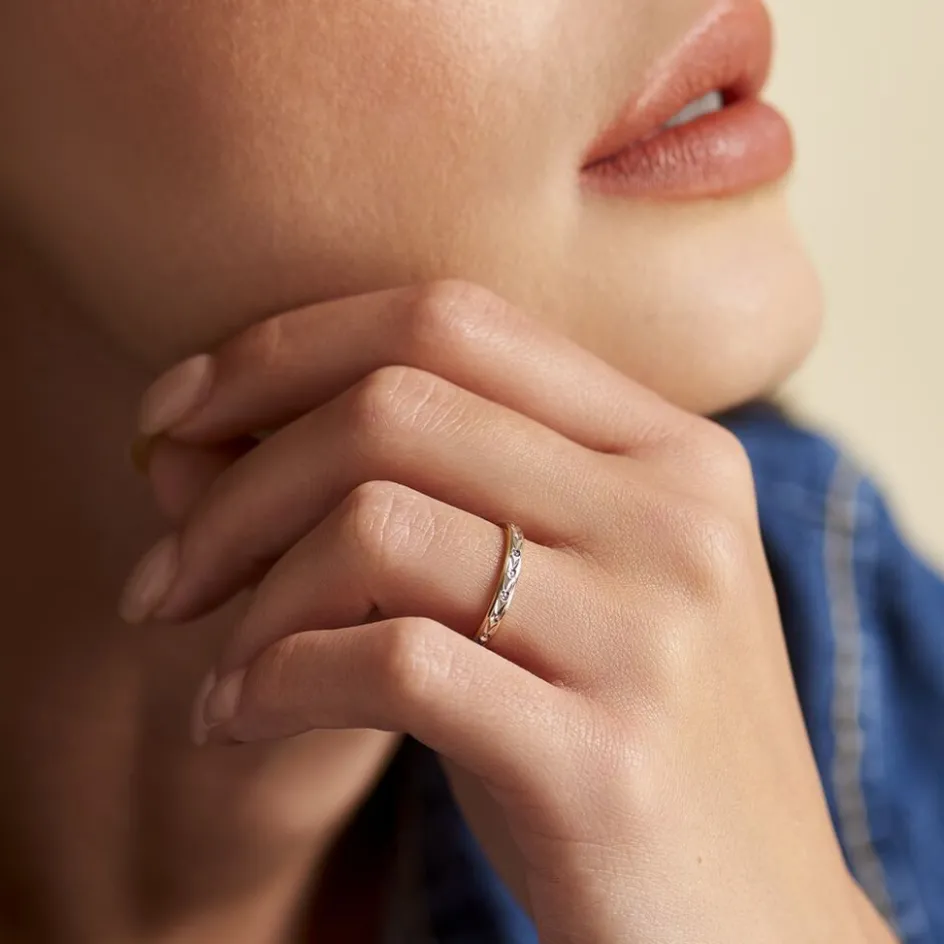 Histoire d'Or Alliance Mano Ruban Plat Or Bicolore* Bijoux Personnalisés|Bagues