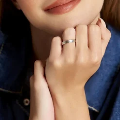 Best Histoire d'Or Alliance Marcello Ruban Plat Or Blanc