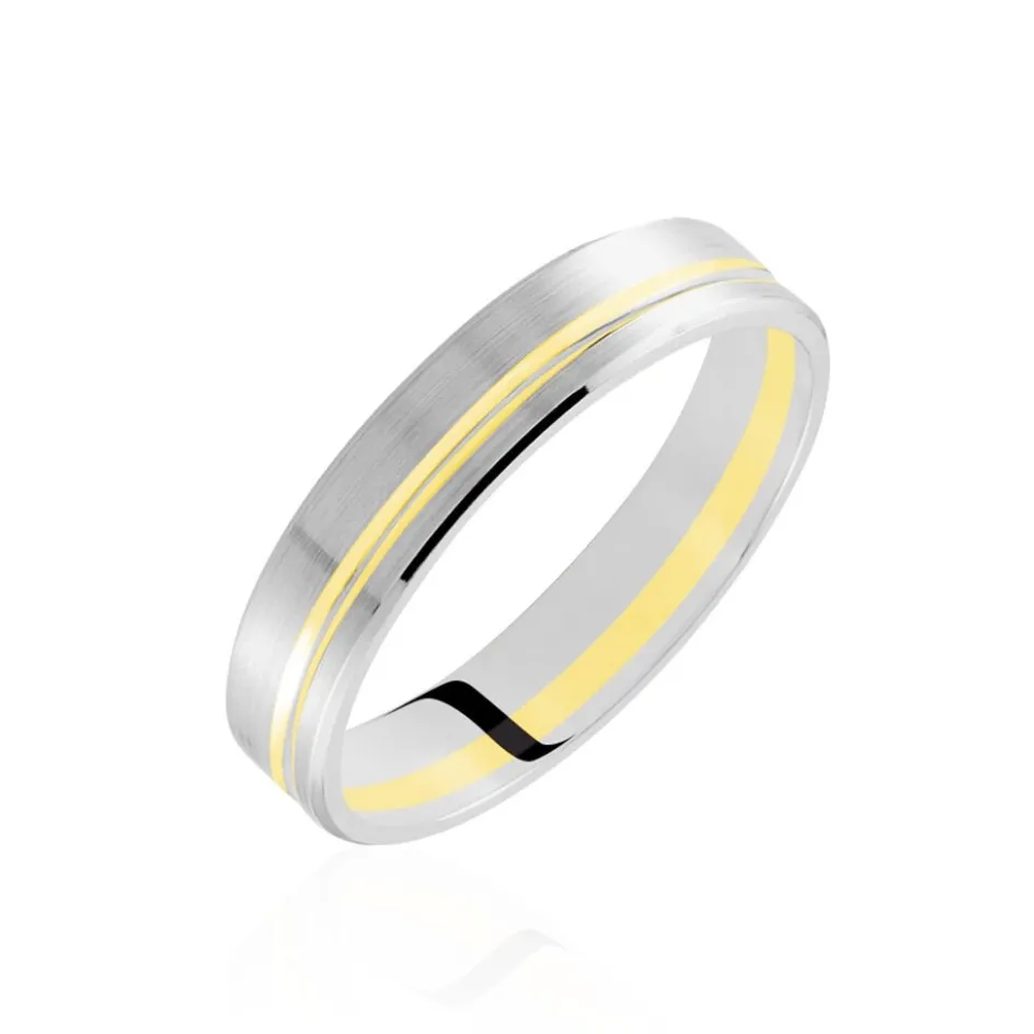 Sale Histoire d'Or Alliance Marcio Ruban Plat Or Bicolore