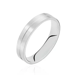 Histoire d'Or Alliance Marie-eva Ruban Plat Or Blanc* Bijoux Personnalisés|Bagues