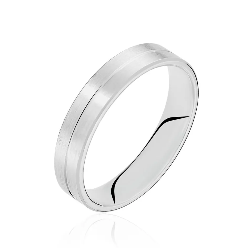 Histoire d'Or Alliance Marie-eva Ruban Plat Or Blanc* Bijoux Personnalisés|Bagues