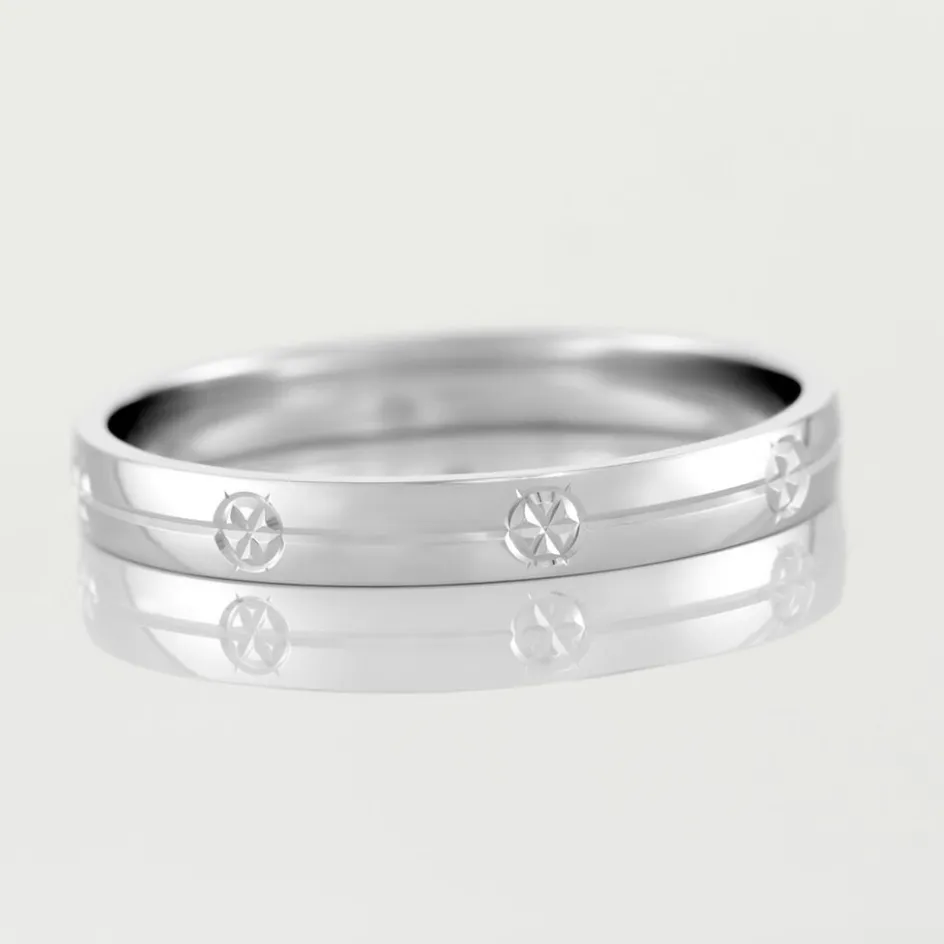 Histoire d'Or Alliance Markel Ruban Plat Or Blanc* Bijoux Personnalisés|Bagues