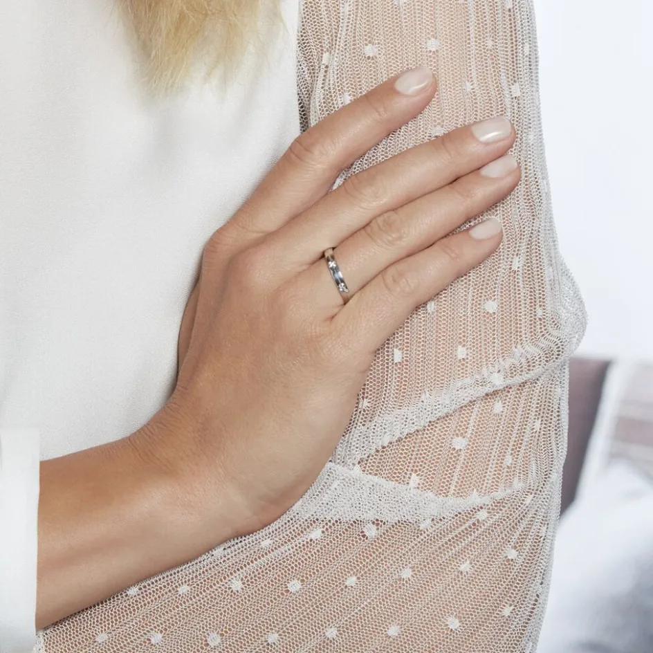 Histoire d'Or Alliance Markel Ruban Plat Or Blanc* Bijoux Personnalisés|Bagues