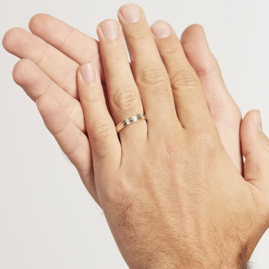 Histoire d'Or Alliance Marvin Demi Jonc Classique Or Bicolore* Bijoux Personnalisés|Bagues