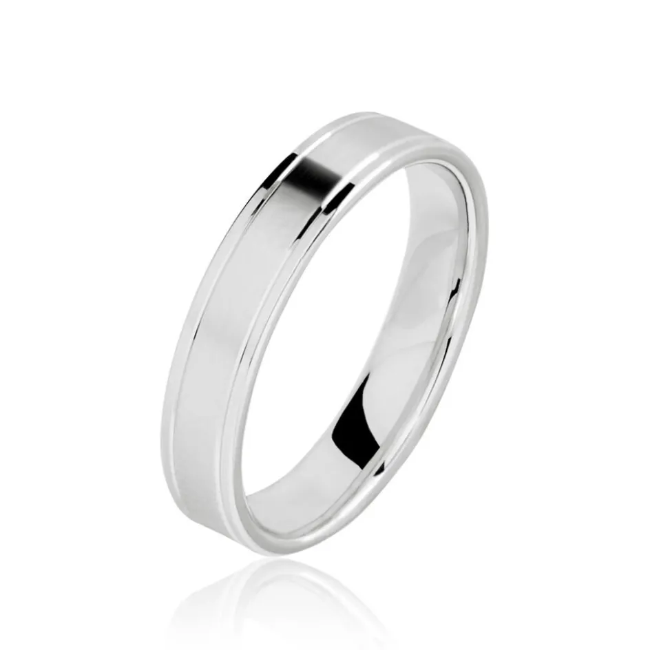 Sale Histoire d'Or Alliance Mat Et Brillant Or Blanc Ambre