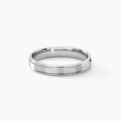 Clearance Histoire d'Or Alliance Mat Et Brillant Ruban Plat Palladium Blanc