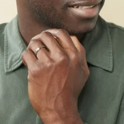 Clearance Histoire d'Or Alliance Mat Et Brillant Ruban Plat Palladium Blanc