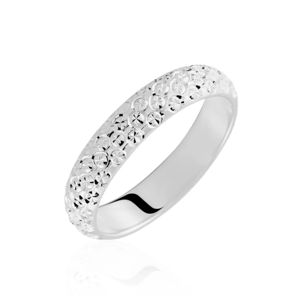 Discount Histoire d'Or Alliance Mathena Ruban Plat Or Blanc