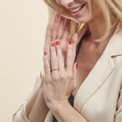 Discount Histoire d'Or Alliance Maturina Demi Jonc Classique Or Blanc