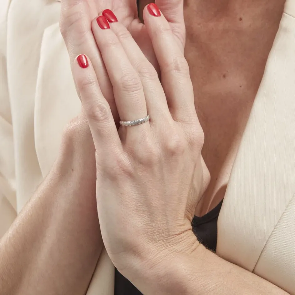 Discount Histoire d'Or Alliance Maturina Demi Jonc Classique Or Blanc