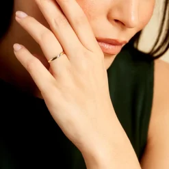 Clearance Histoire d'Or Alliance Meredithe Demi Jonc Classique Or Jaune