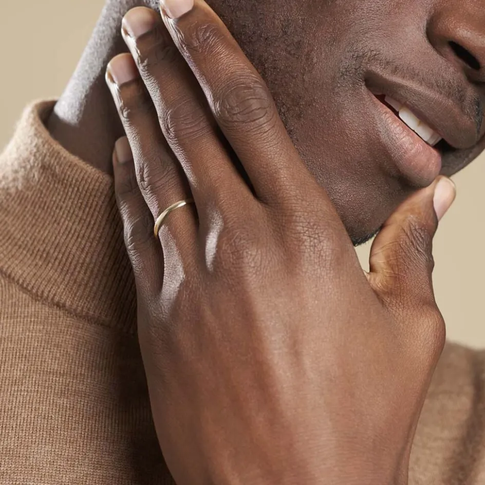 Clearance Histoire d'Or Alliance Meredithe Demi Jonc Classique Or Jaune