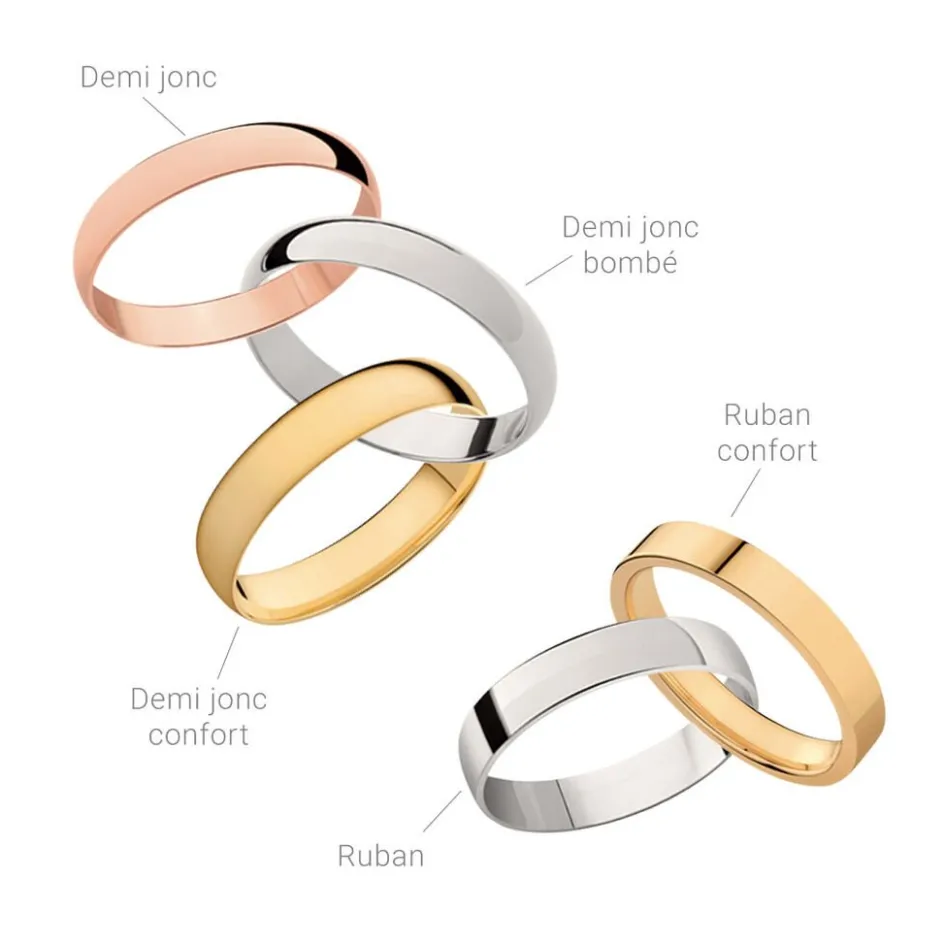 Histoire d'Or Alliance Meredithe Demi Jonc Classique Or Jaune* Bijoux Personnalisés|Bagues