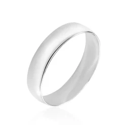 Clearance Histoire d'Or Alliance Meredithe Ruban Plat or blanc