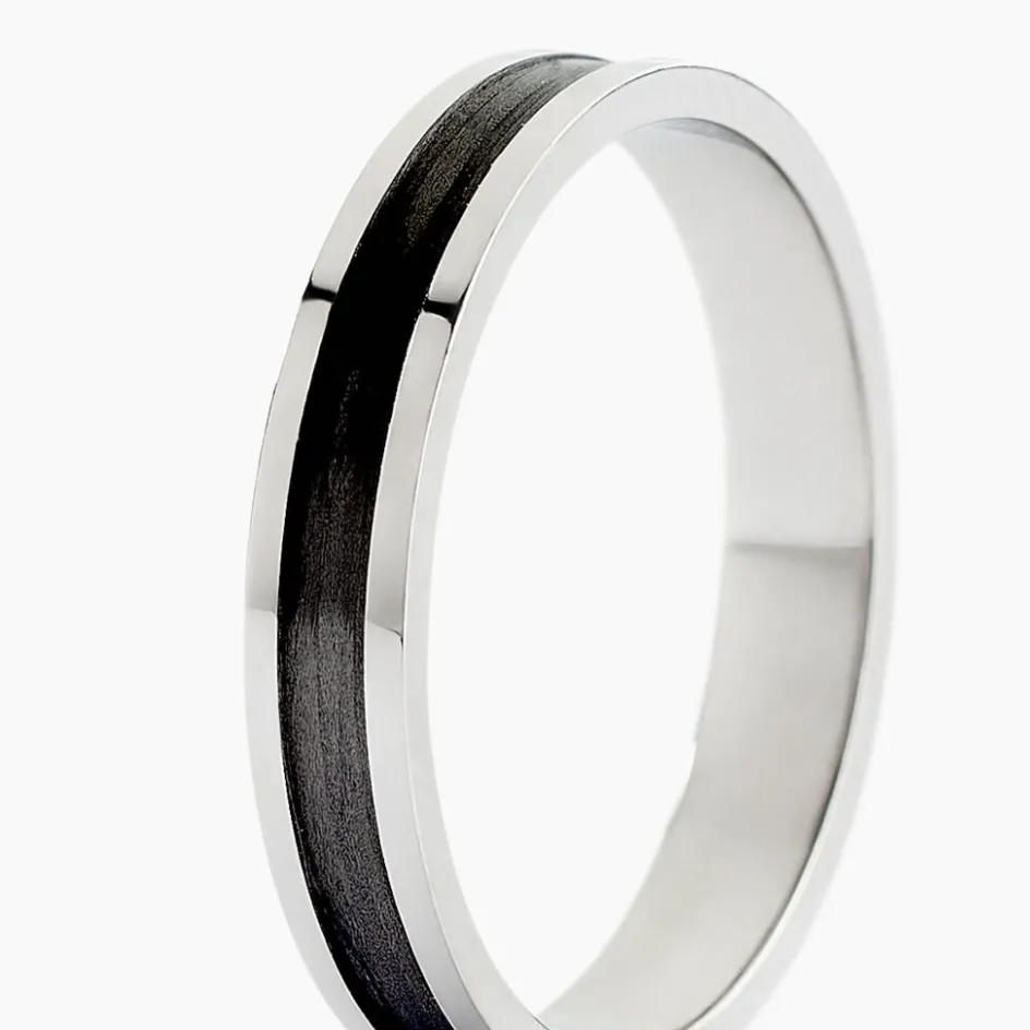 Histoire d'Or Alliance Navid Palladium Blanc Et Carbone* Bijoux Personnalisés|Bagues