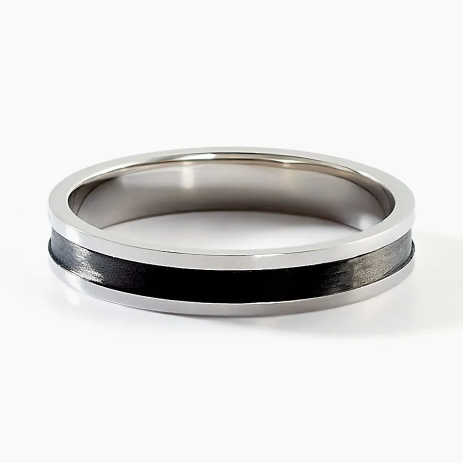 Histoire d'Or Alliance Navid Palladium Blanc Et Carbone* Bijoux Personnalisés|Bagues