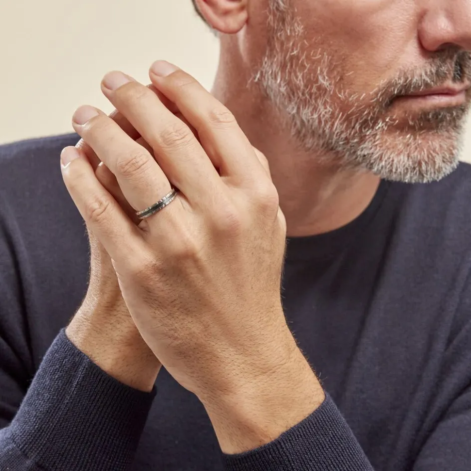 Histoire d'Or Alliance Navido Ruban Plat Palladium Bicolore