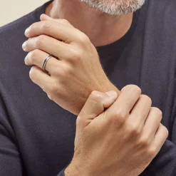 Histoire d'Or Alliance Navido Ruban Plat Palladium Bicolore