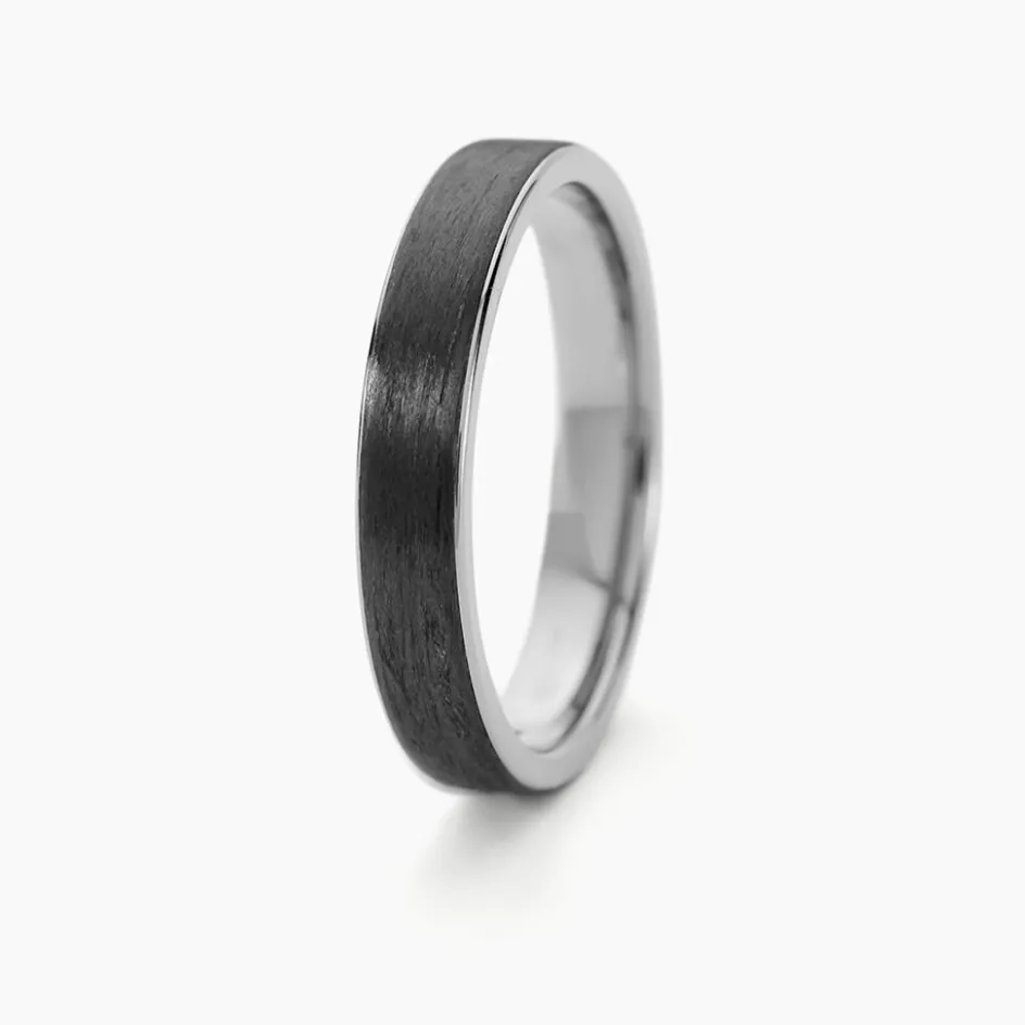 Histoire d'Or Alliance Nayhan Ruban Plat Titane Blanc* Bijoux Personnalisés|Bagues