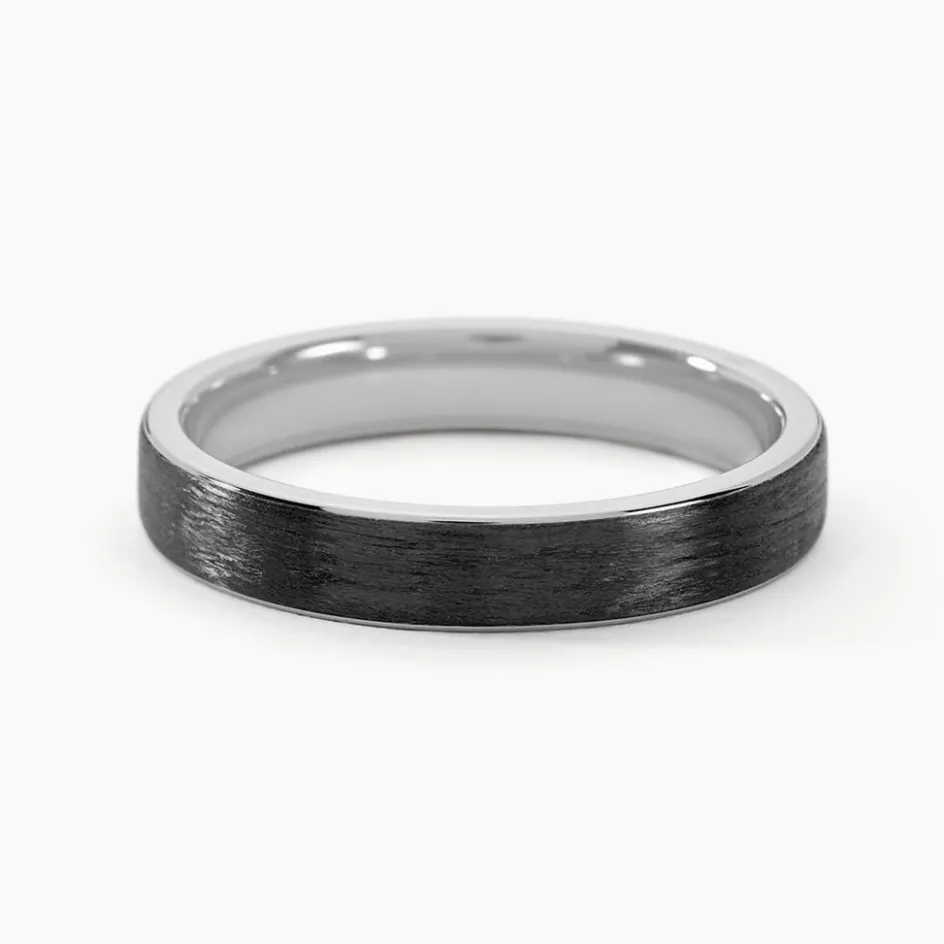 Histoire d'Or Alliance Nayhan Ruban Plat Titane Blanc* Bijoux Personnalisés|Bagues